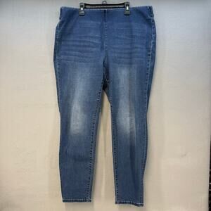 Soft Surroundings Pull-On Skinny Jeans Denim Women's L Blue Supremely Soft
